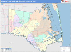 Brownsville-Harlingen Metro Area Digital Map Color Cast Style